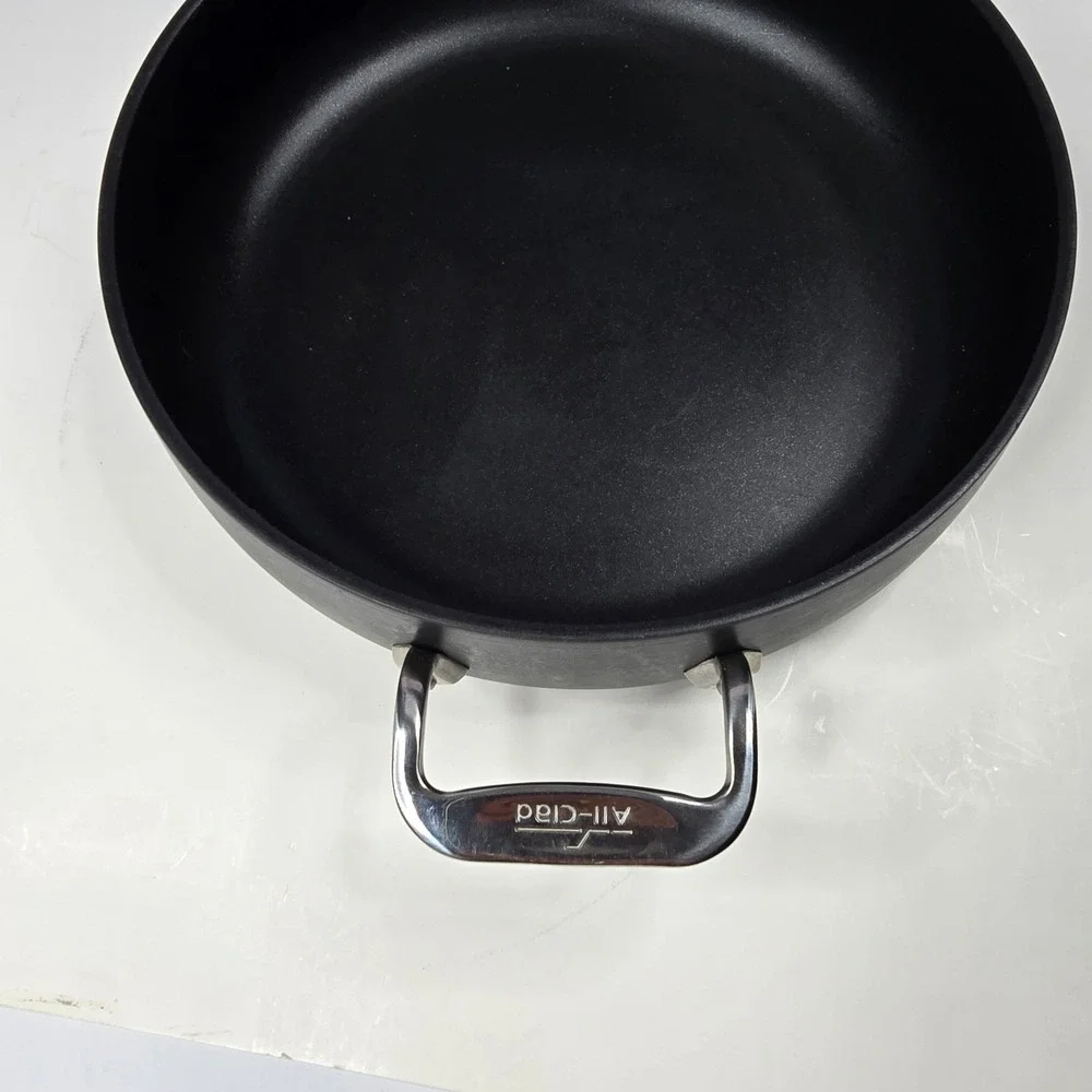All Clad‎ 4 Quart Nonstick Fry Pan No Lid Black Stainless Steel Handle Kitchen
